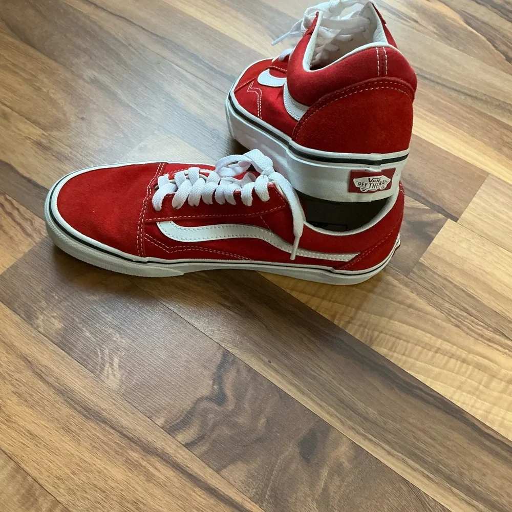 Vans Bold Red and White Lace-Up Shoes - Picture 4 of 6